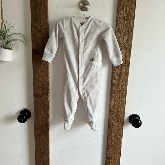 Carter’s Baby Boy Fox Snap Fleece Footies Sleep & Play EUC size 9 Months - Picture 3 of 9